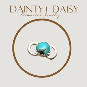 5MM STERLING SILVER KINGMAN TURQUOISE CONNECTOR CHARM