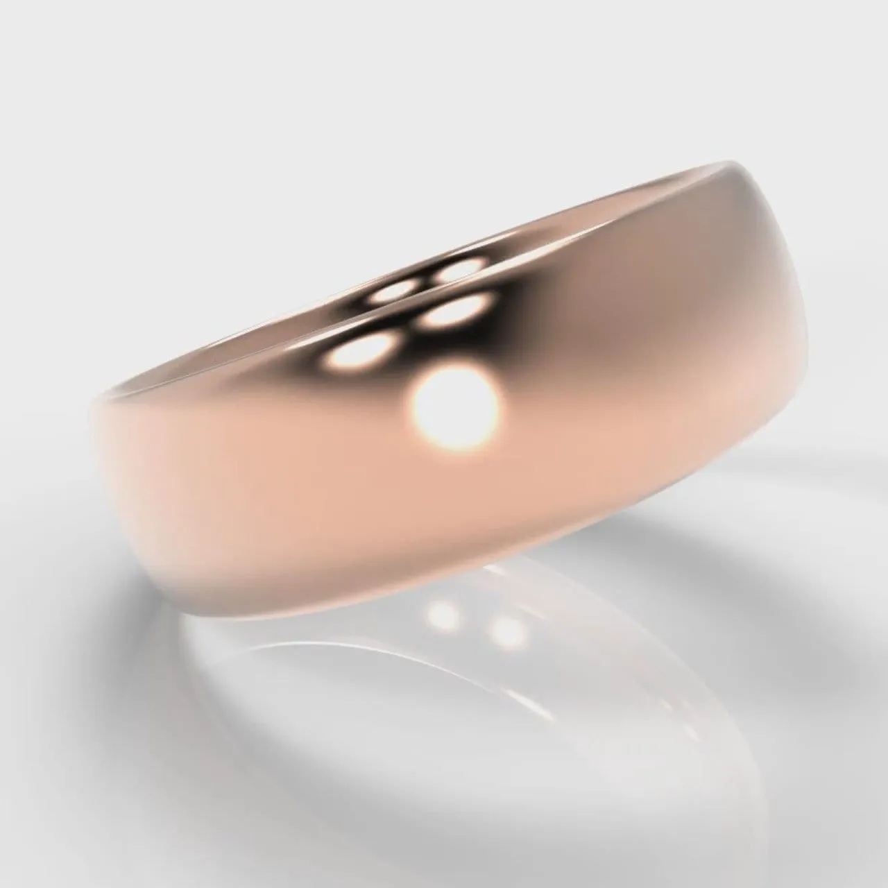 7mm Court Shaped Comfort Fit Wedding Ring - Rose Gold