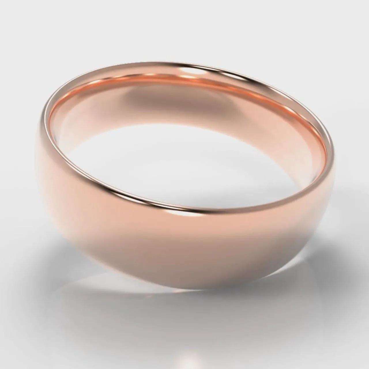 7mm Court Shaped Comfort Fit Wedding Ring - Rose Gold