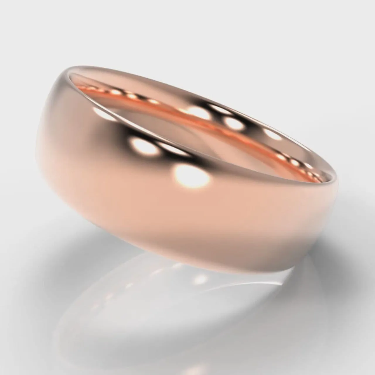 7mm Court Shaped Comfort Fit Wedding Ring - Rose Gold