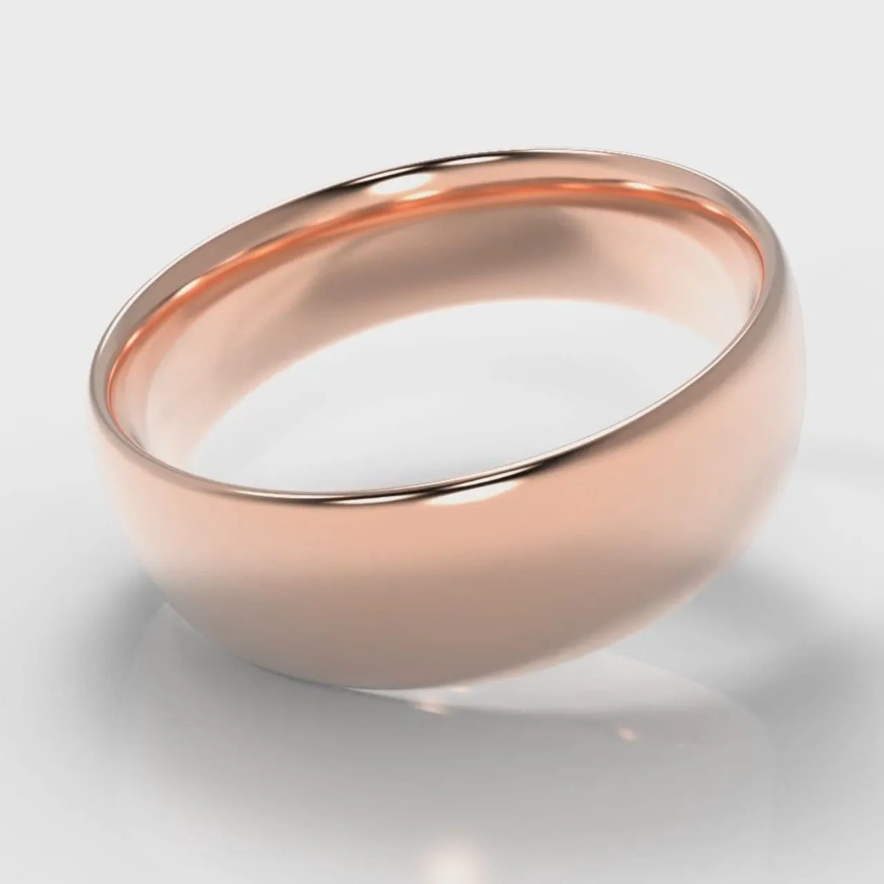 7mm Court Shaped Comfort Fit Wedding Ring - Rose Gold