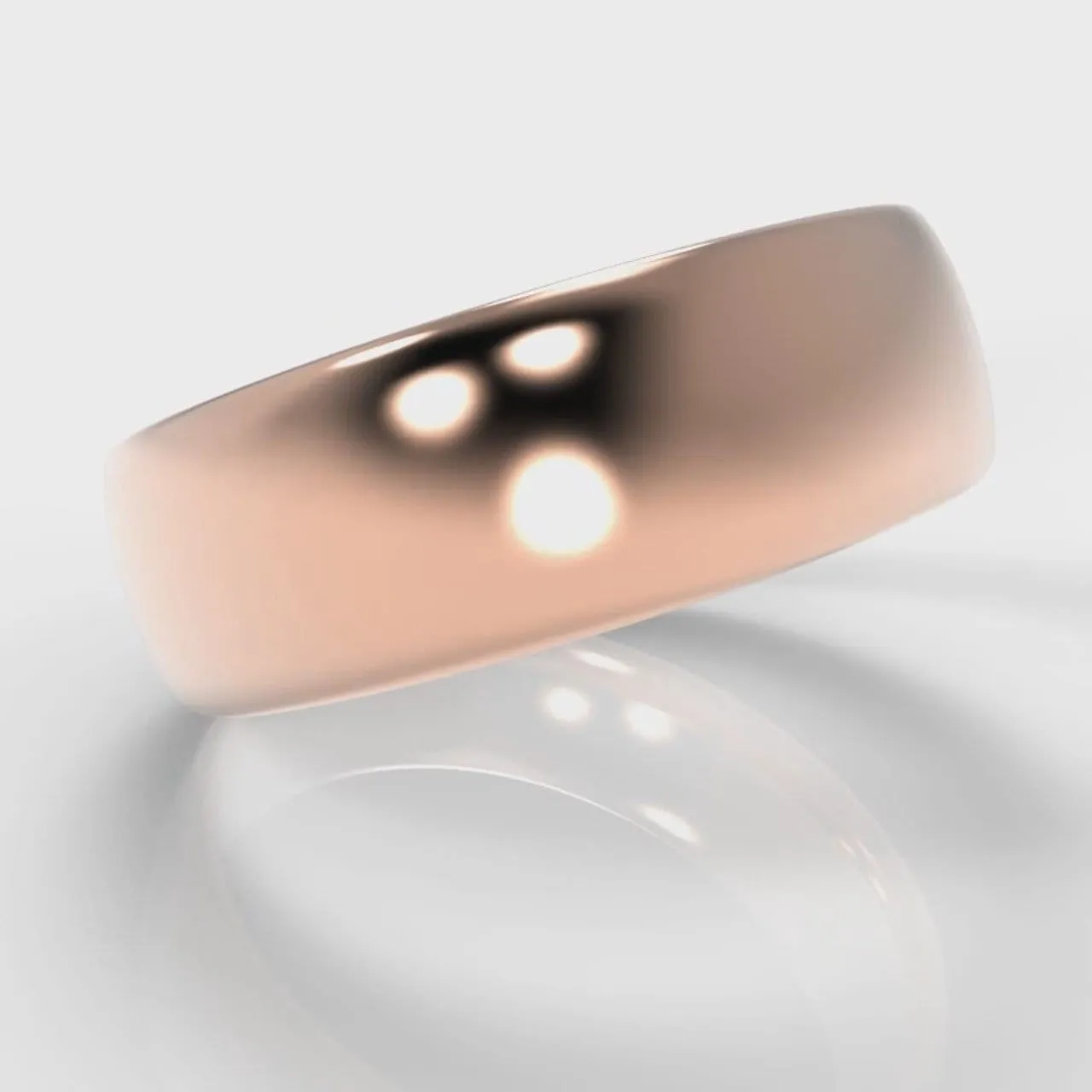 7mm Court Shaped Comfort Fit Wedding Ring - Rose Gold