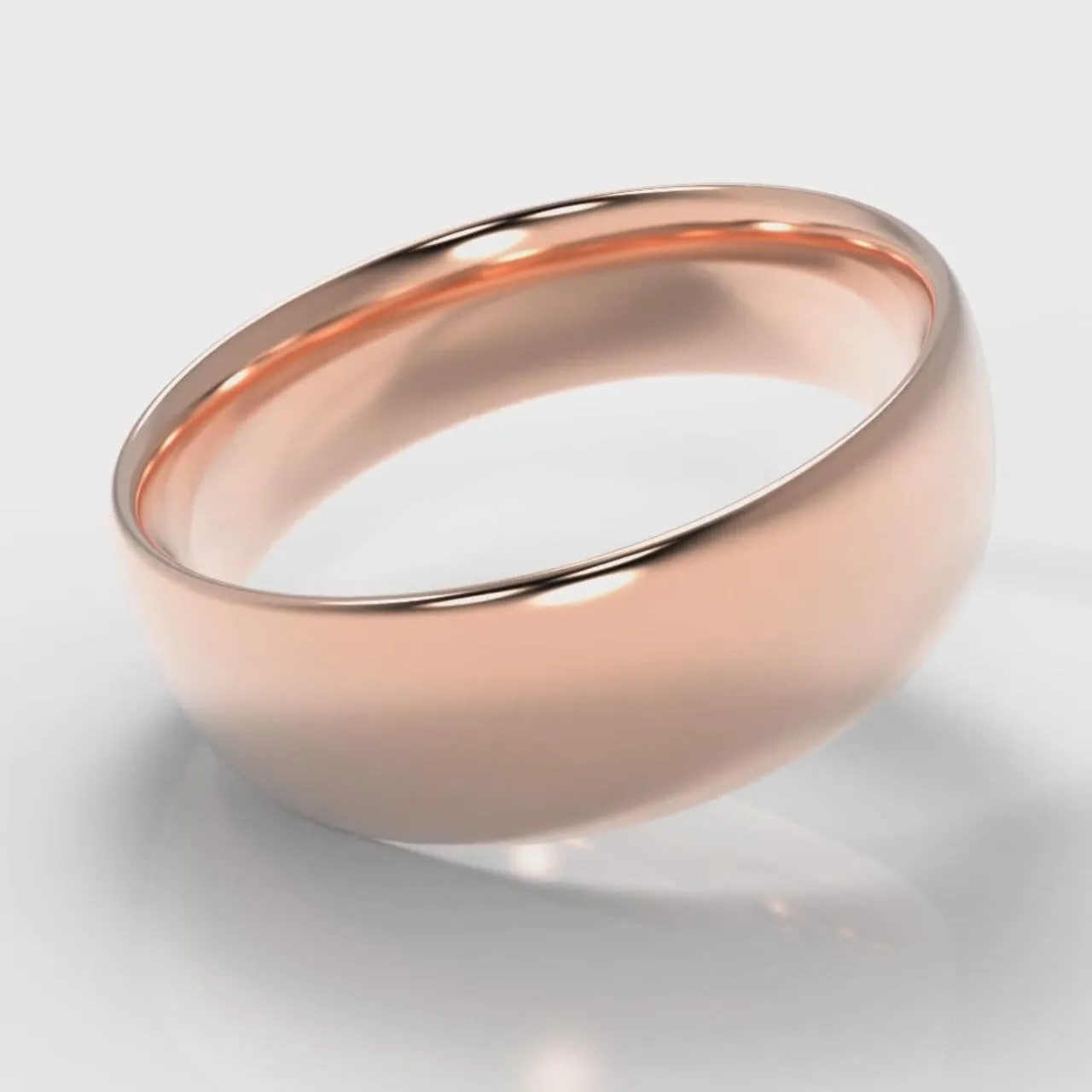 7mm Court Shaped Comfort Fit Wedding Ring - Rose Gold