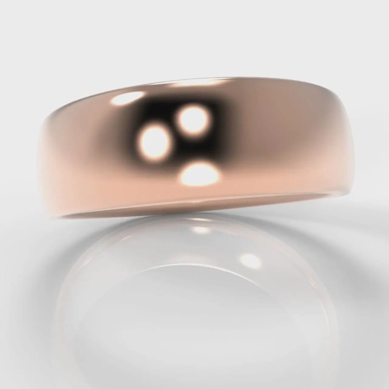 7mm Court Shaped Comfort Fit Wedding Ring - Rose Gold