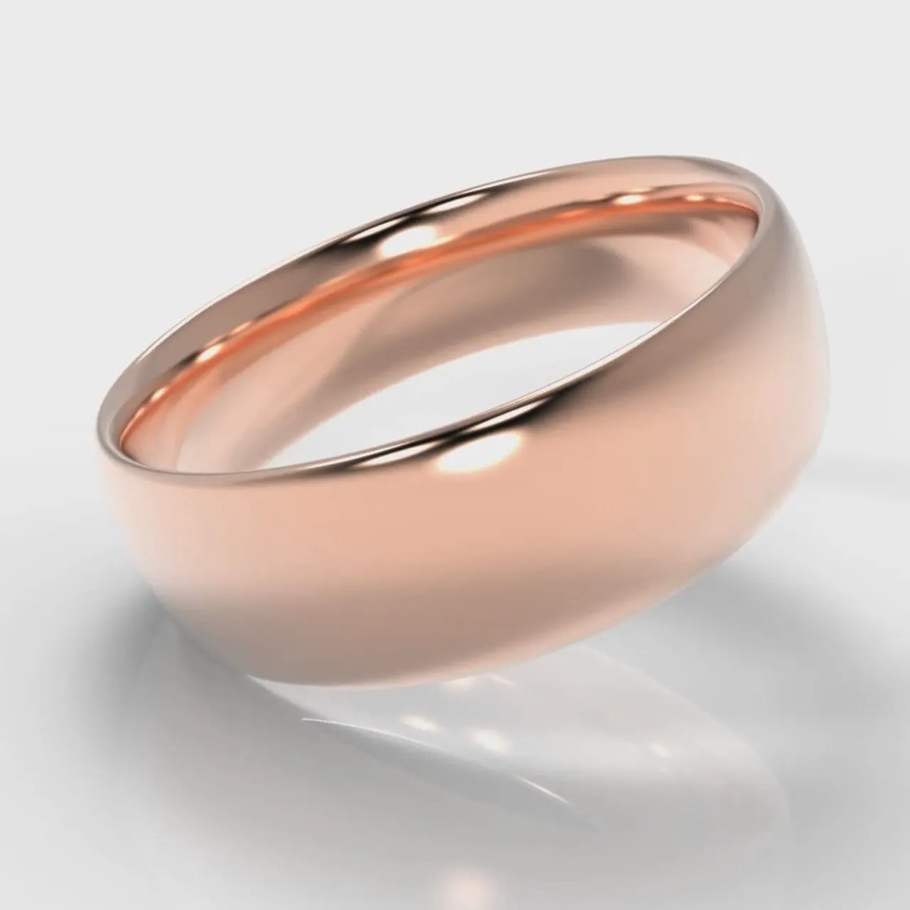 7mm Court Shaped Comfort Fit Wedding Ring - Rose Gold