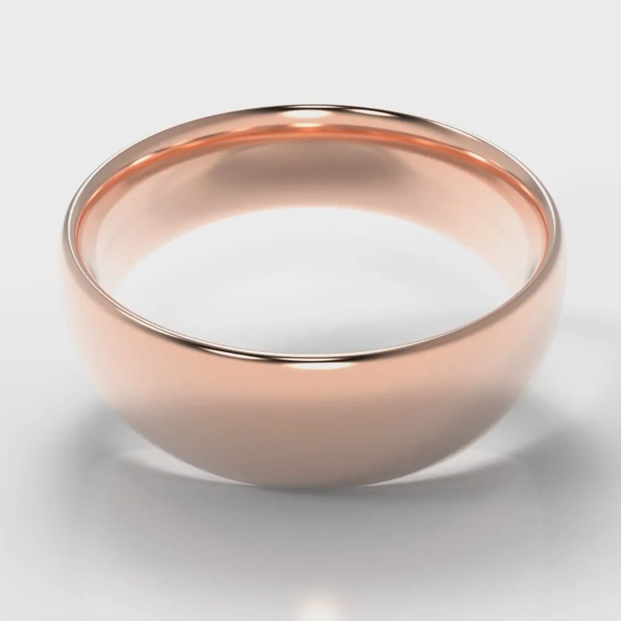 7mm Court Shaped Comfort Fit Wedding Ring - Rose Gold