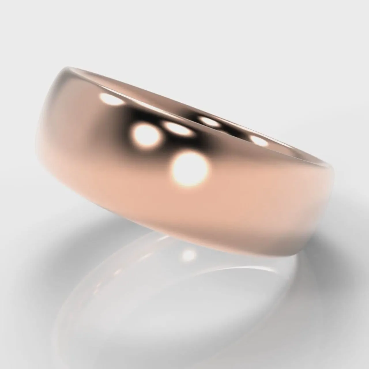 7mm Court Shaped Comfort Fit Wedding Ring - Rose Gold