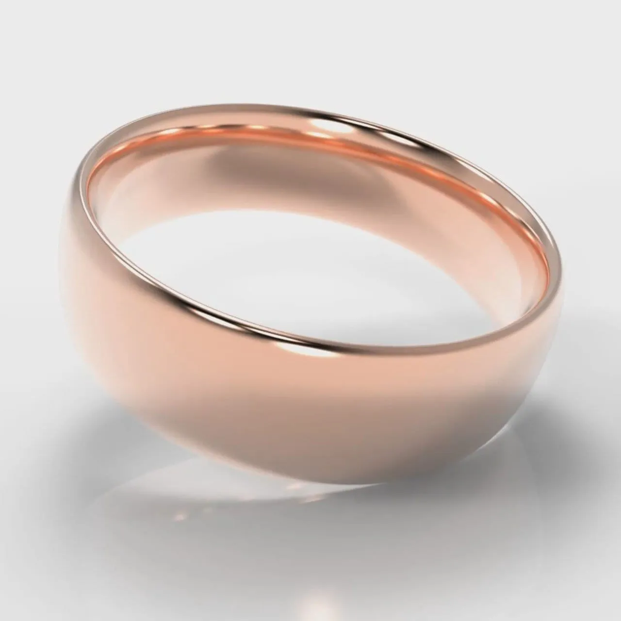 7mm Court Shaped Comfort Fit Wedding Ring - Rose Gold