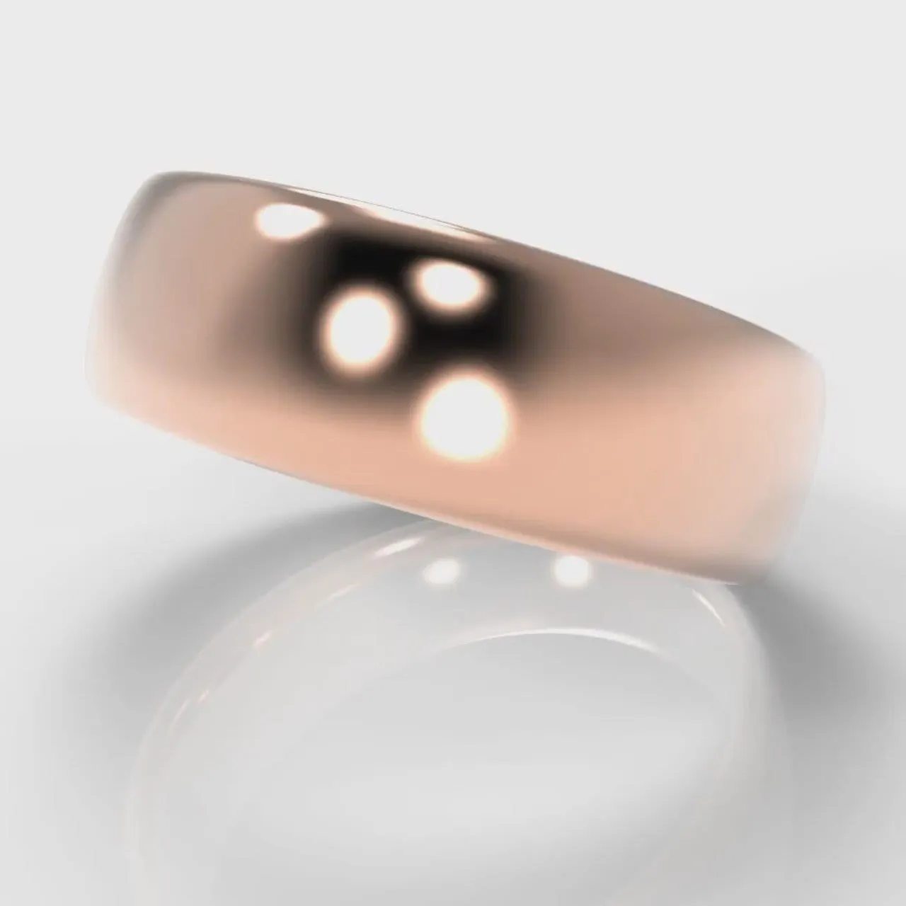7mm Court Shaped Comfort Fit Wedding Ring - Rose Gold