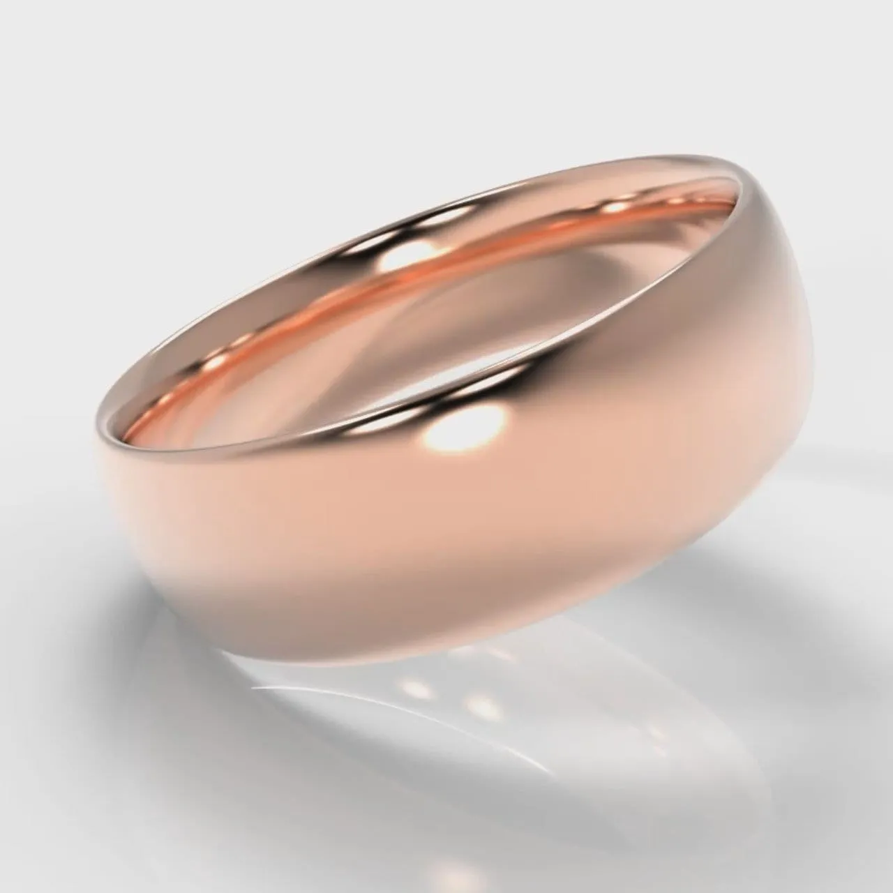7mm Court Shaped Comfort Fit Wedding Ring - Rose Gold