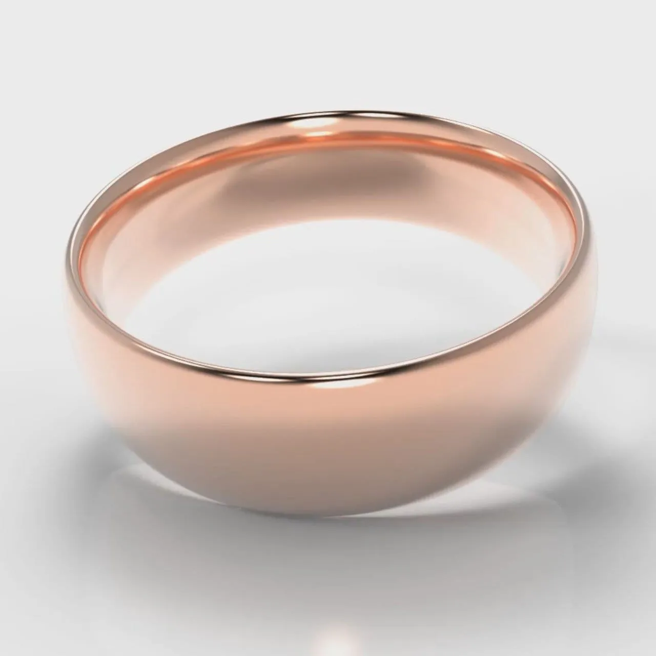 7mm Court Shaped Comfort Fit Wedding Ring - Rose Gold