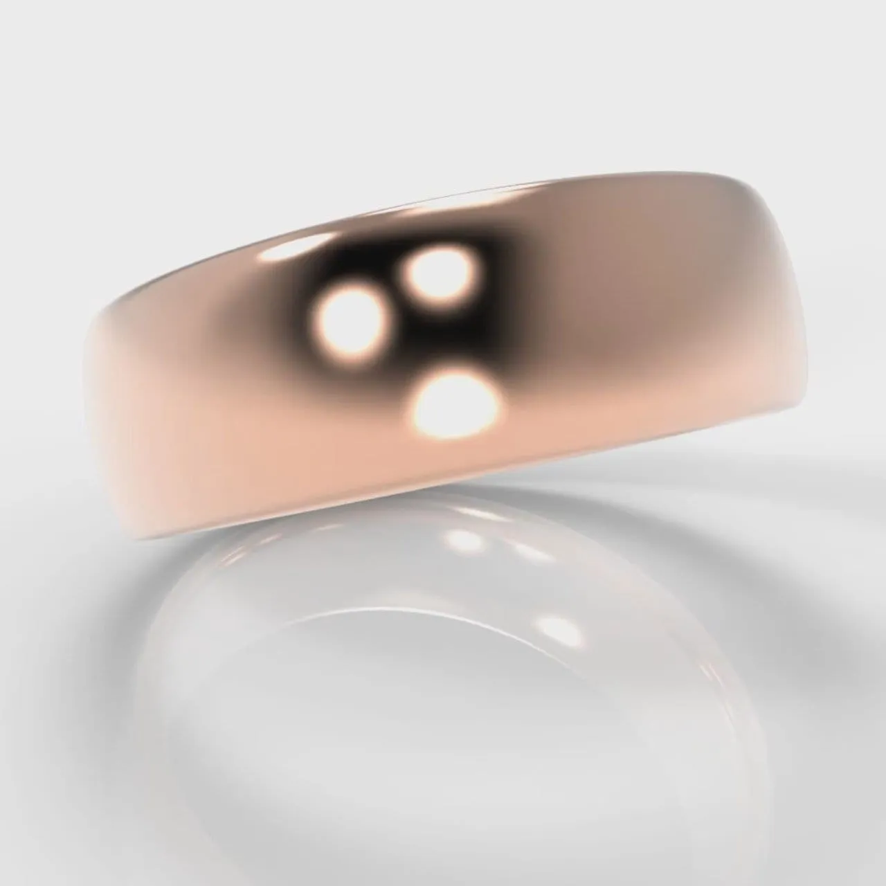 7mm Court Shaped Comfort Fit Wedding Ring - Rose Gold