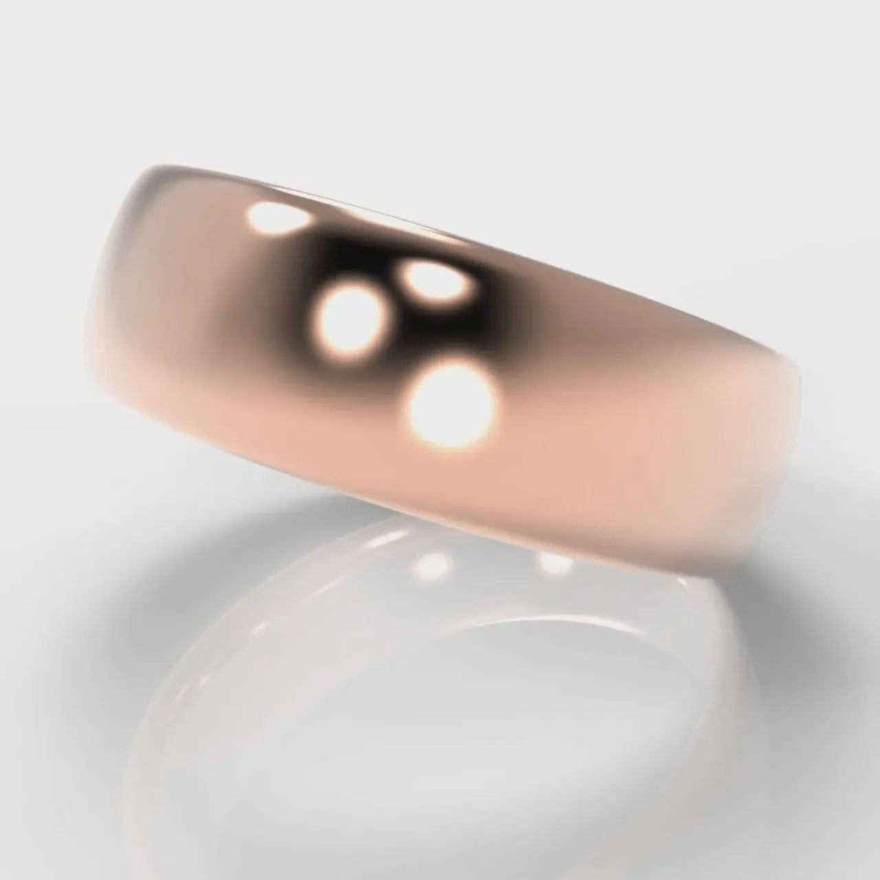 7mm Court Shaped Comfort Fit Wedding Ring - Rose Gold