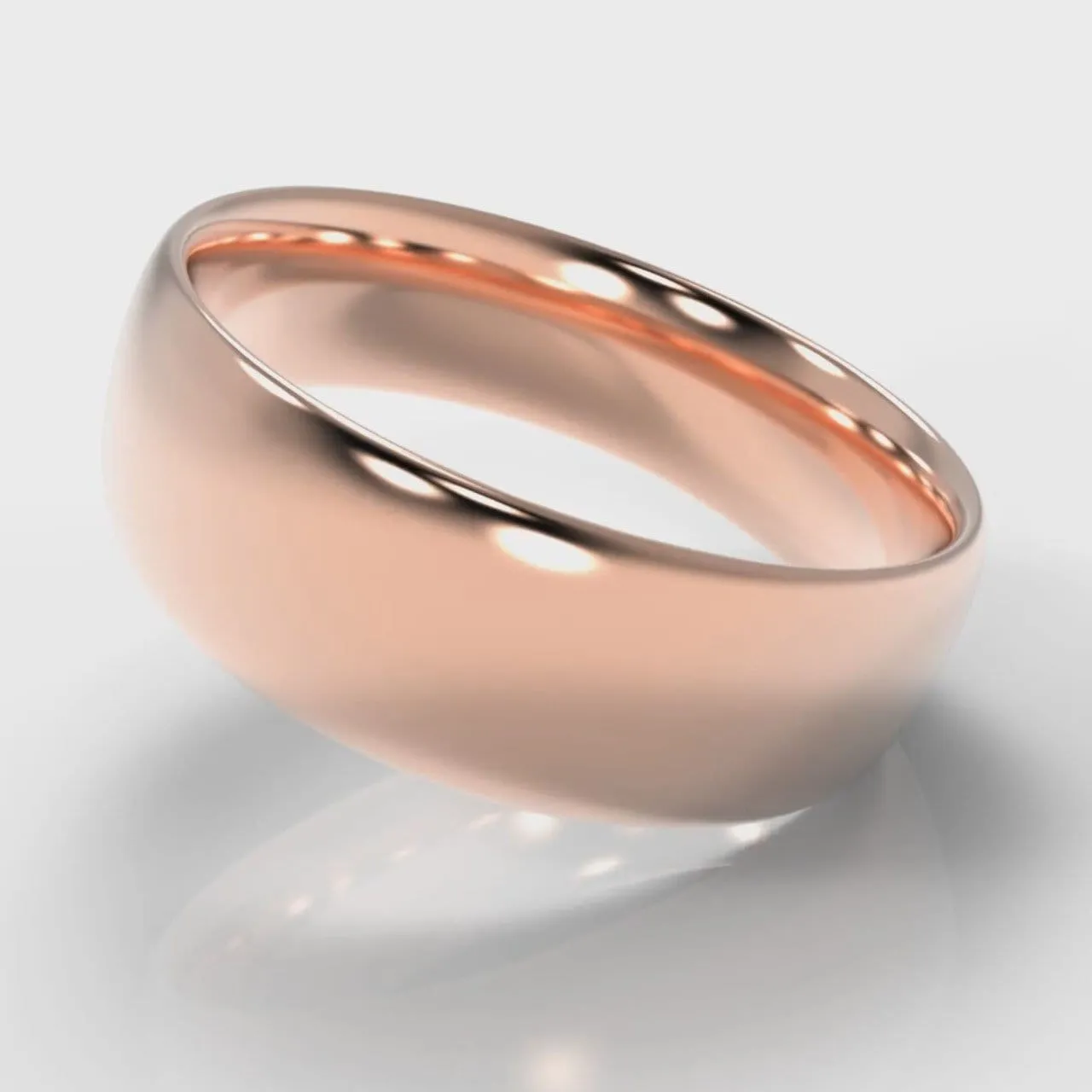 7mm Court Shaped Comfort Fit Wedding Ring - Rose Gold