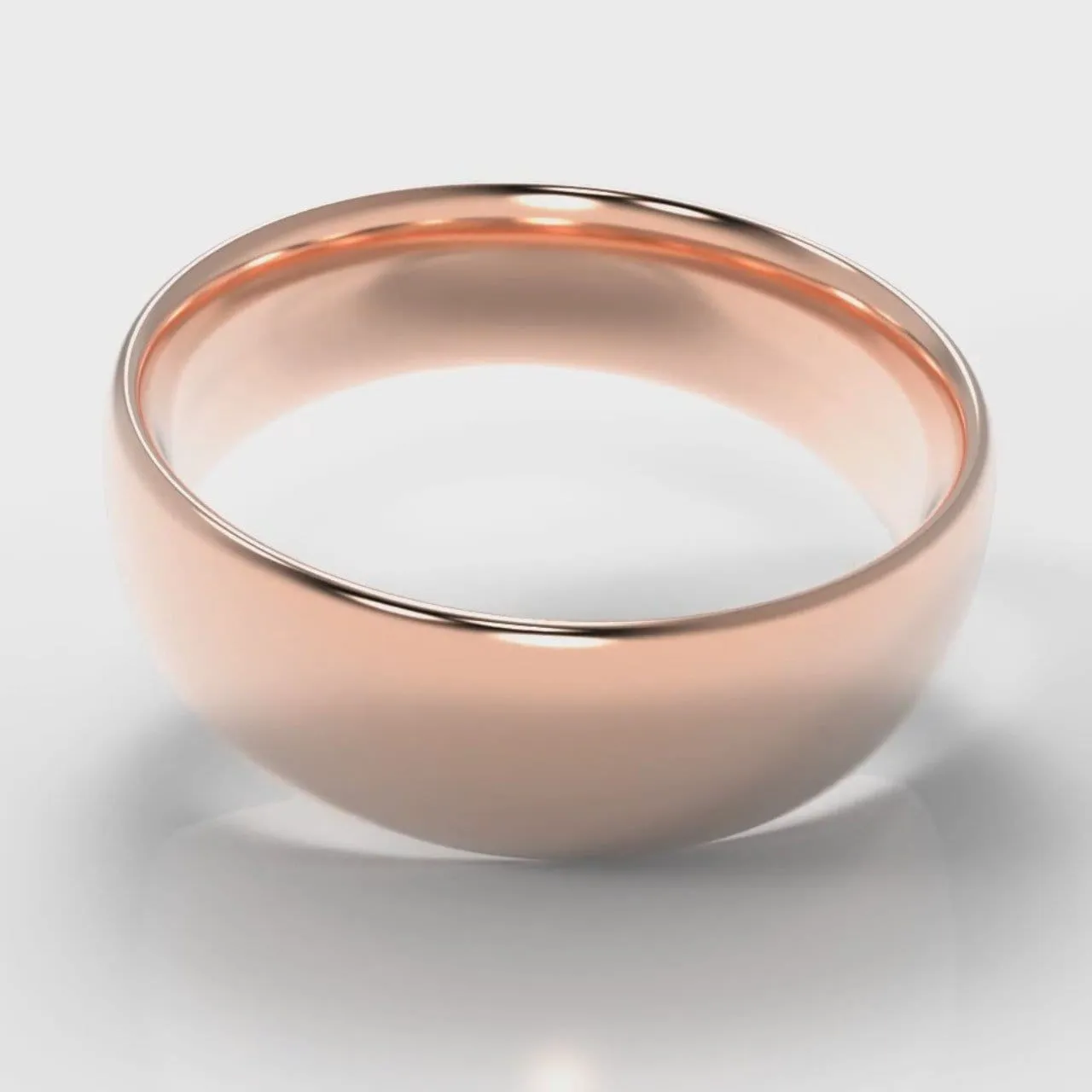 7mm Court Shaped Comfort Fit Wedding Ring - Rose Gold