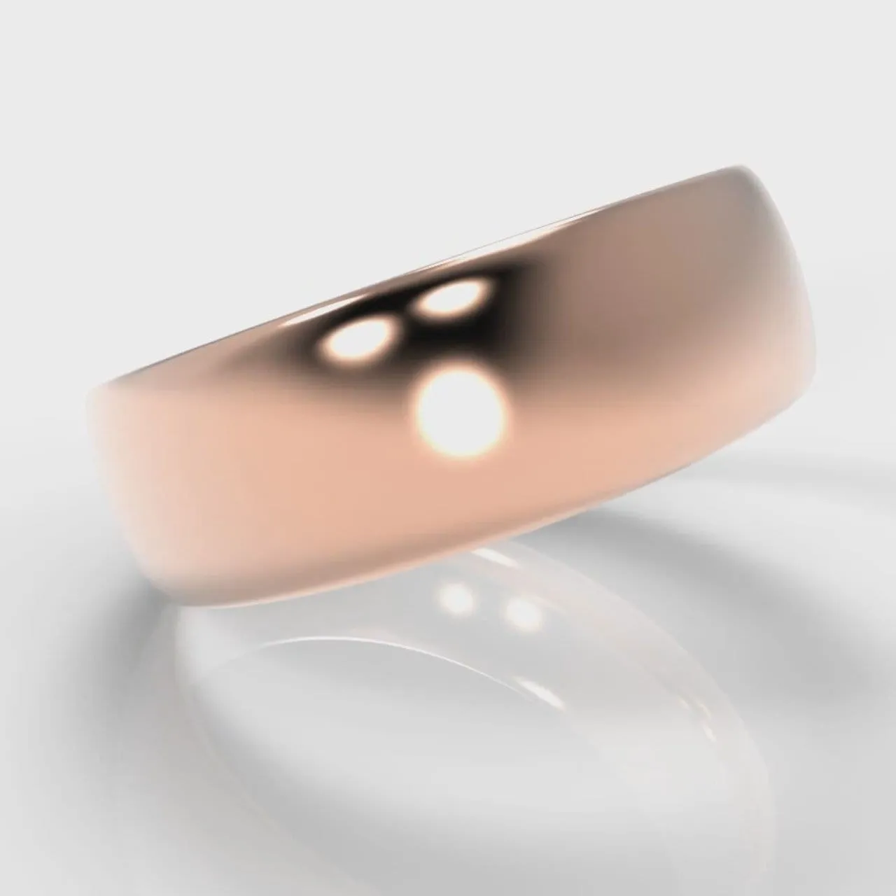 7mm Court Shaped Comfort Fit Wedding Ring - Rose Gold