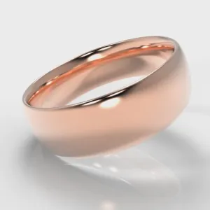 7mm Court Shaped Comfort Fit Wedding Ring - Rose Gold
