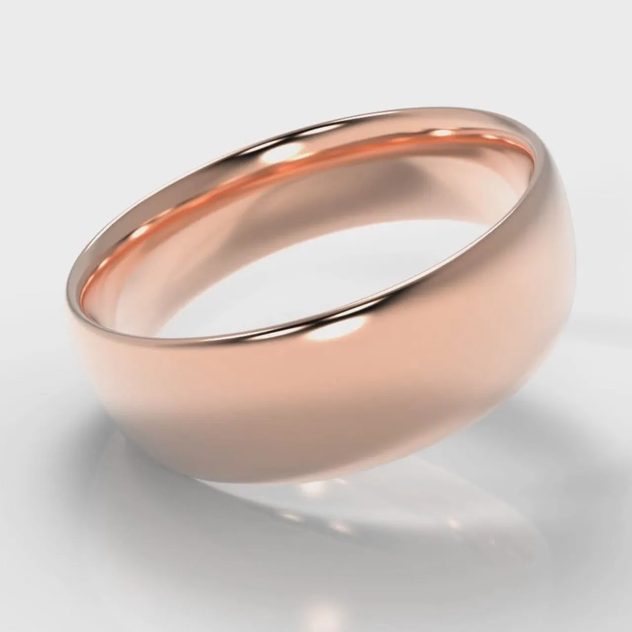 7mm Court Shaped Comfort Fit Wedding Ring - Rose Gold