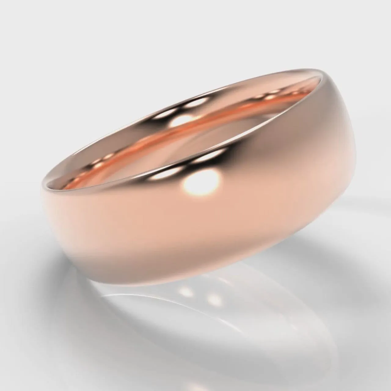 7mm Court Shaped Comfort Fit Wedding Ring - Rose Gold