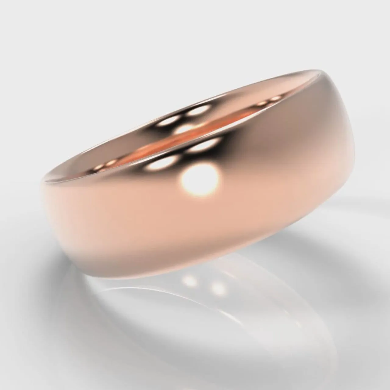 7mm Court Shaped Comfort Fit Wedding Ring - Rose Gold