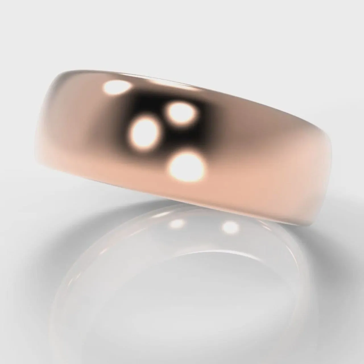 7mm Court Shaped Comfort Fit Wedding Ring - Rose Gold