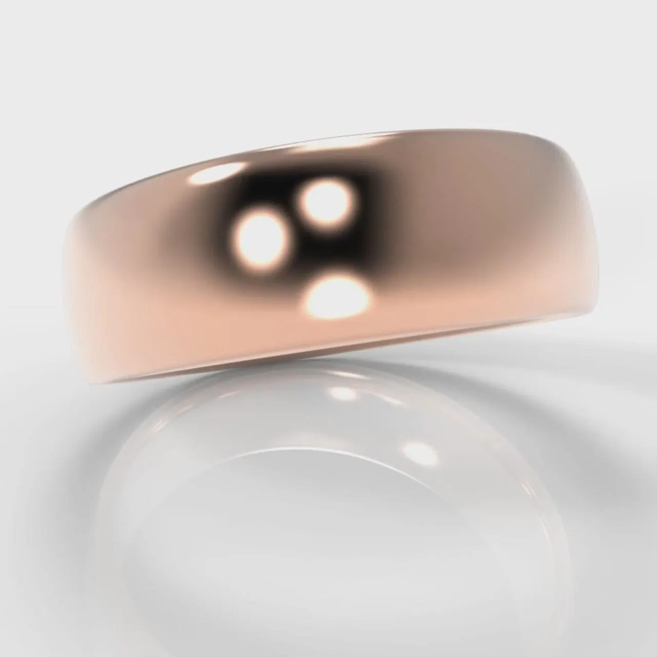 7mm Court Shaped Comfort Fit Wedding Ring - Rose Gold