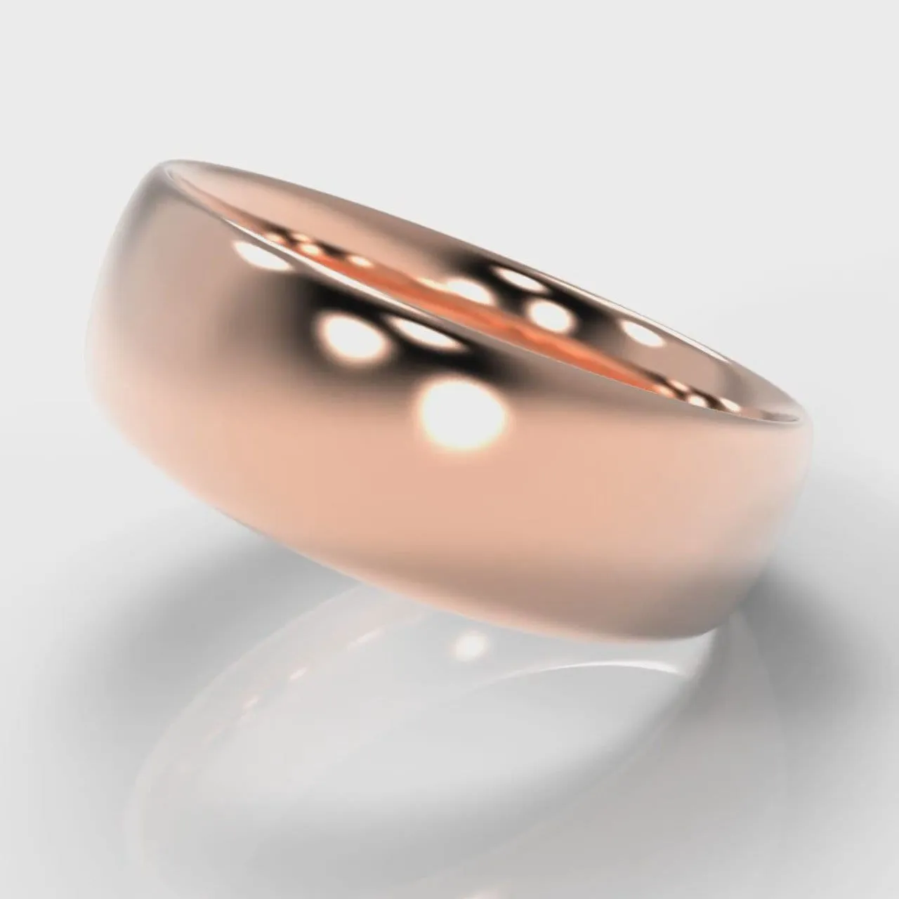 7mm Court Shaped Comfort Fit Wedding Ring - Rose Gold