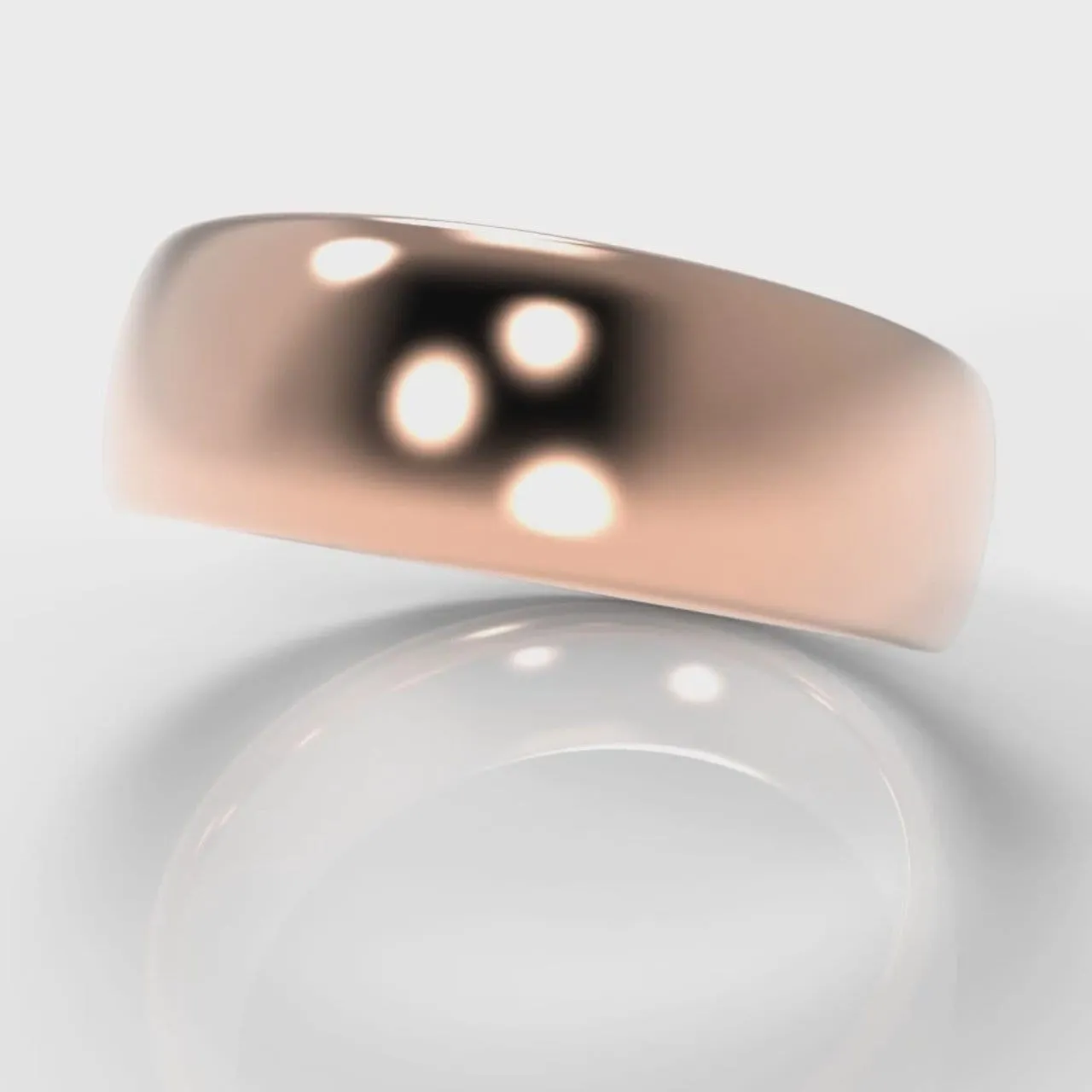 7mm Court Shaped Comfort Fit Wedding Ring - Rose Gold