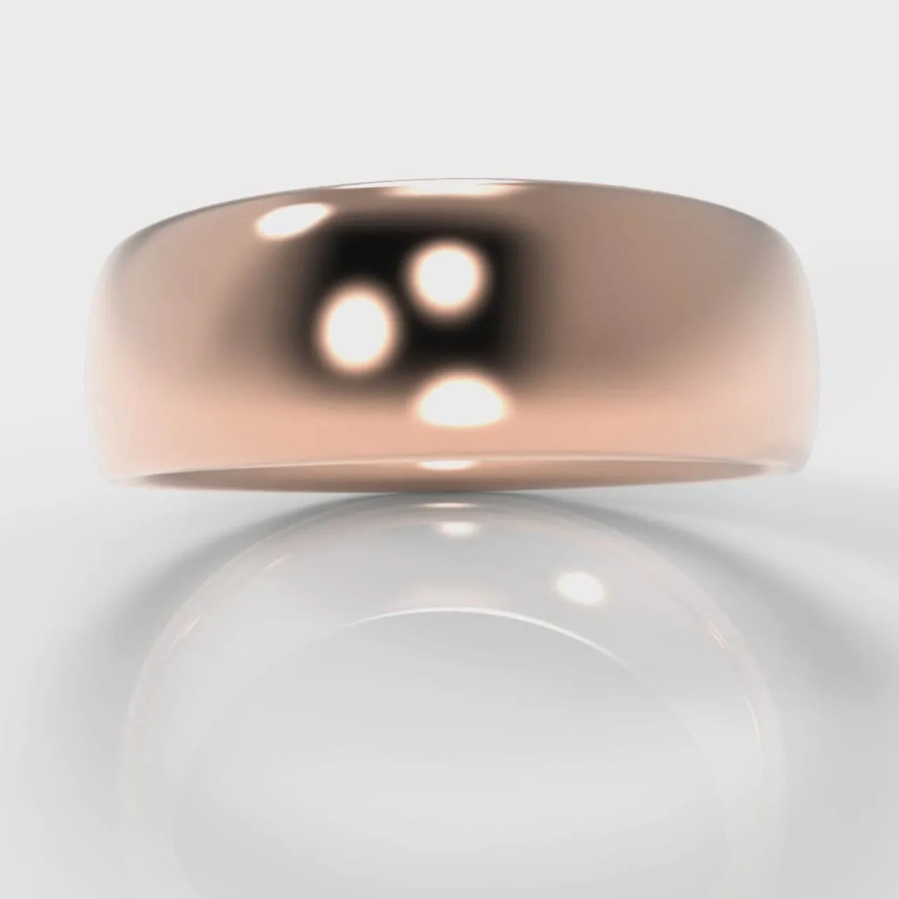 7mm Court Shaped Comfort Fit Wedding Ring - Rose Gold