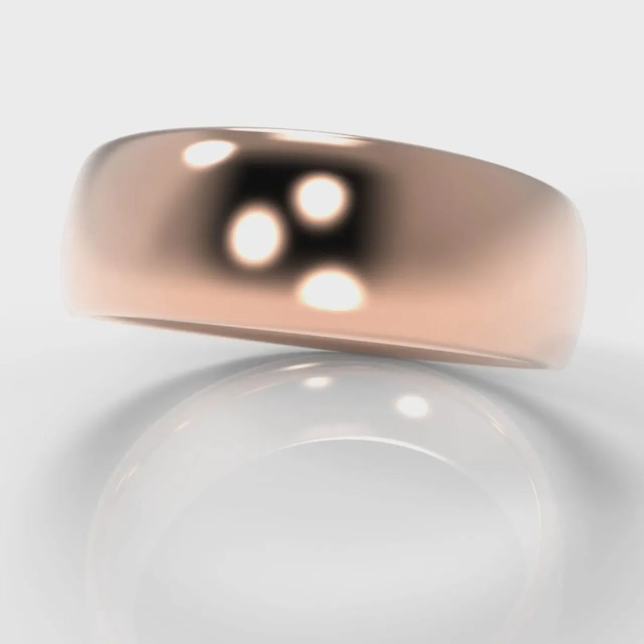 7mm Court Shaped Comfort Fit Wedding Ring - Rose Gold