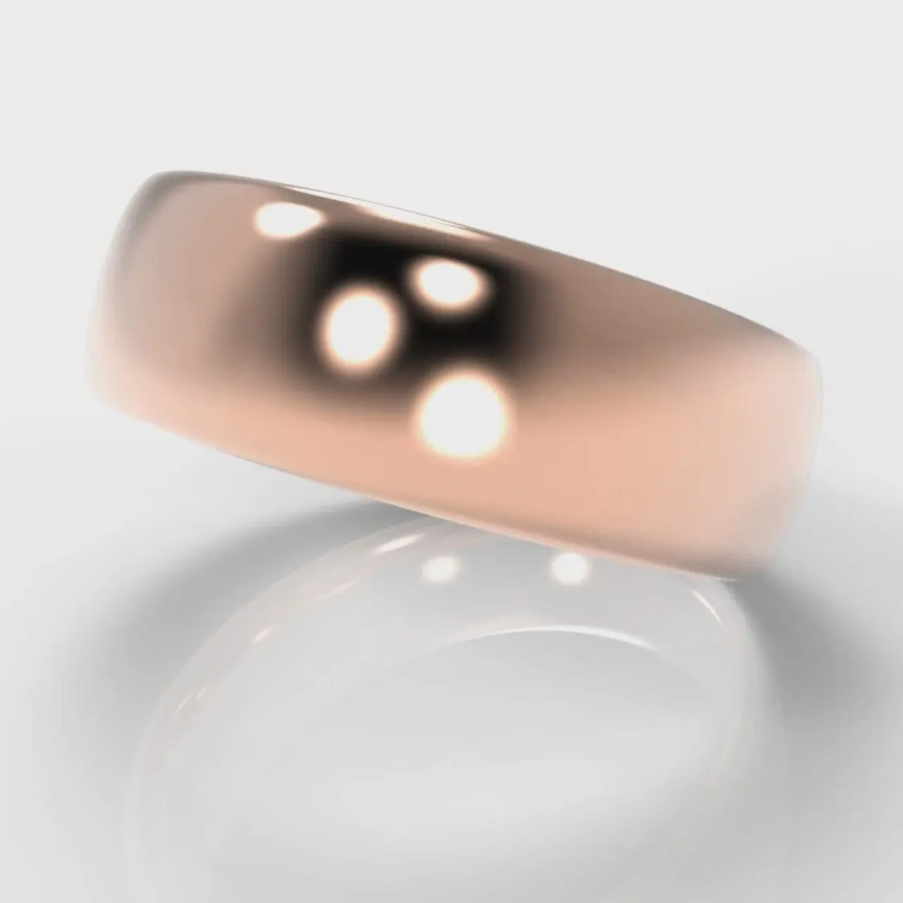 7mm Court Shaped Comfort Fit Wedding Ring - Rose Gold