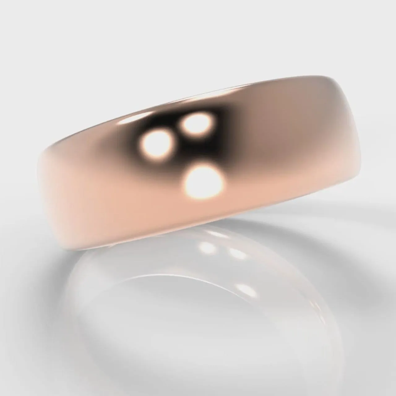 7mm Court Shaped Comfort Fit Wedding Ring - Rose Gold