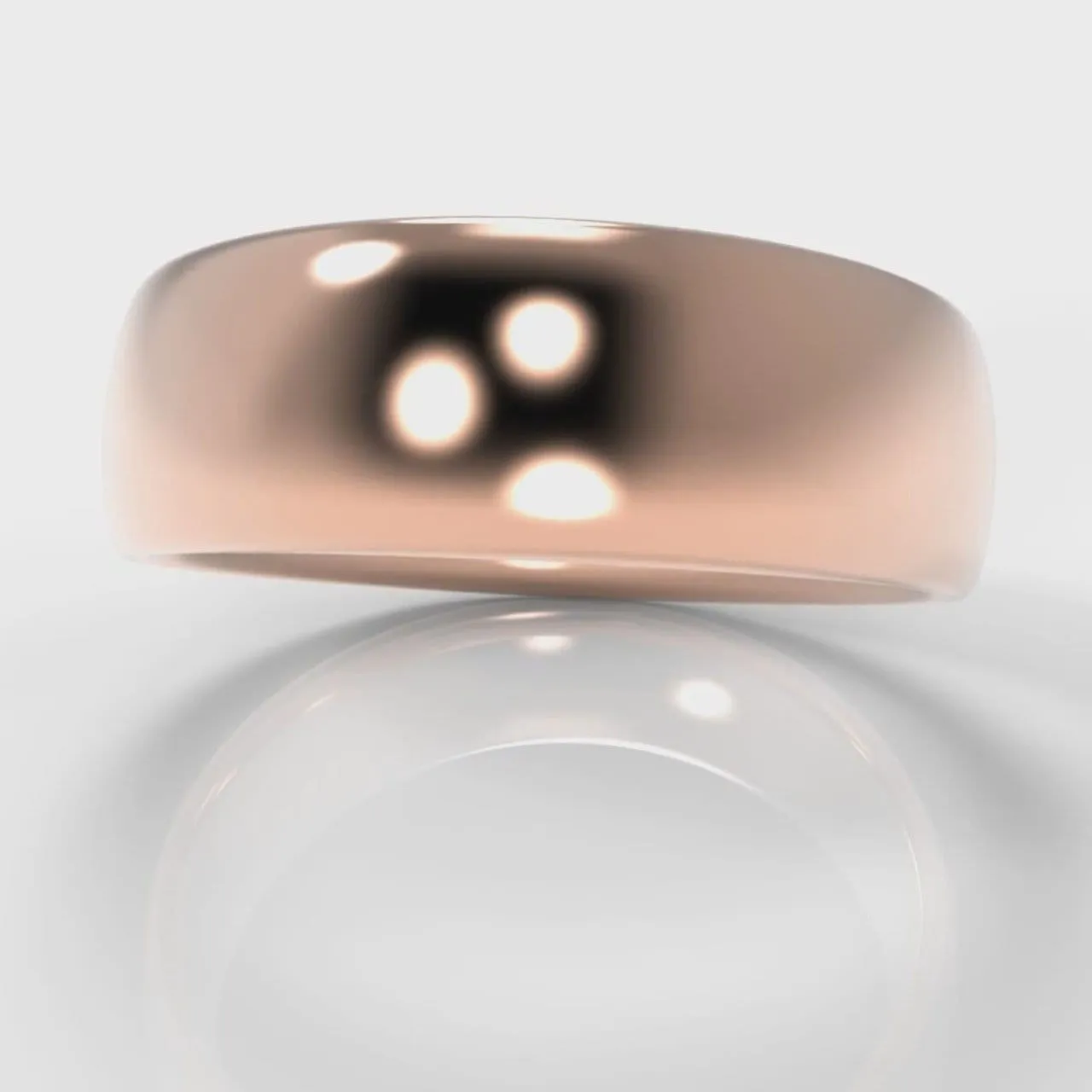 7mm Court Shaped Comfort Fit Wedding Ring - Rose Gold