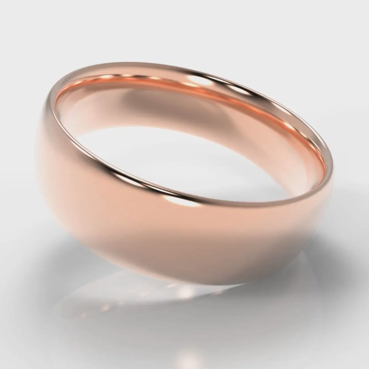 7mm Court Shaped Comfort Fit Wedding Ring - Rose Gold