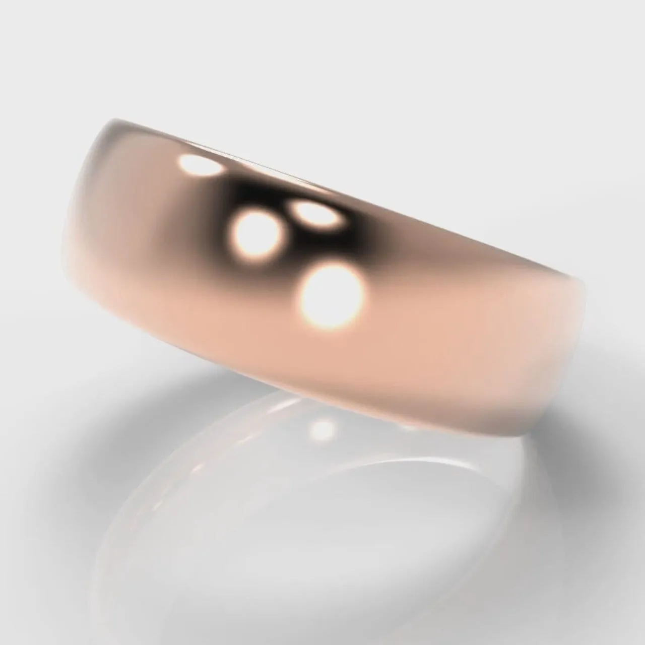 7mm Court Shaped Comfort Fit Wedding Ring - Rose Gold