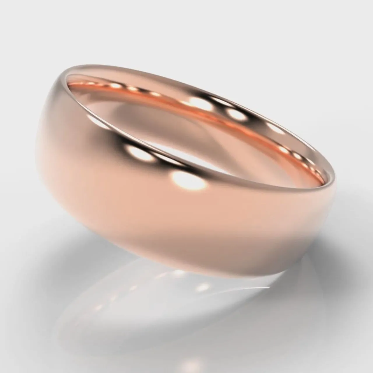 7mm Court Shaped Comfort Fit Wedding Ring - Rose Gold