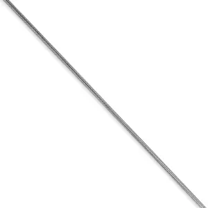 .90mm, 10 Karat White Gold, Round Snake Chain - 18 inch