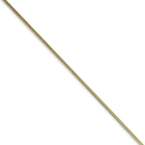 .90mm, 10 Karat Yellow Gold, Round Snake Chain - 18 inch