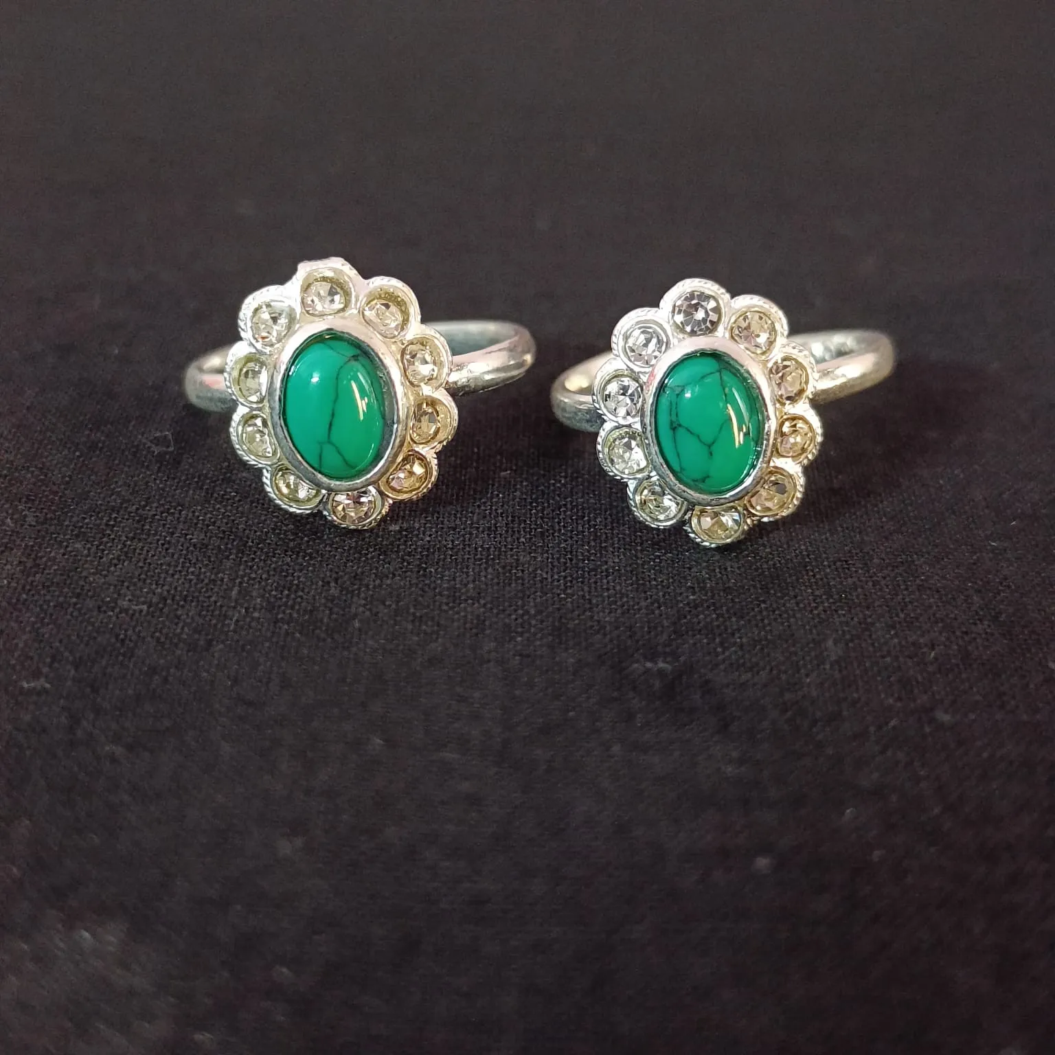925 Silver Adjustable Toe Rings Pair (Design 122)