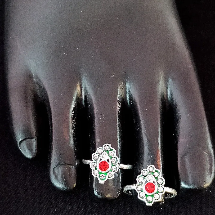 925 Silver Adjustable Toe Rings Pair (Design 123)