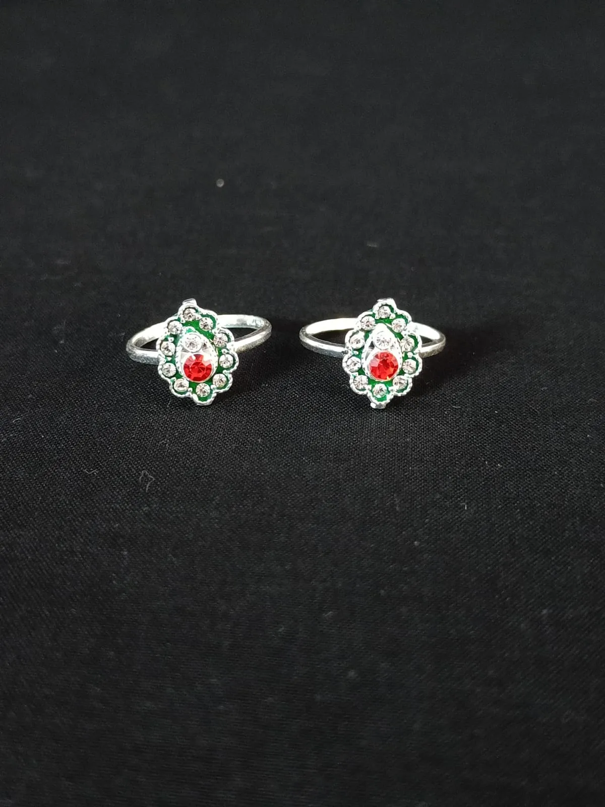 925 Silver Adjustable Toe Rings Pair (Design 123)