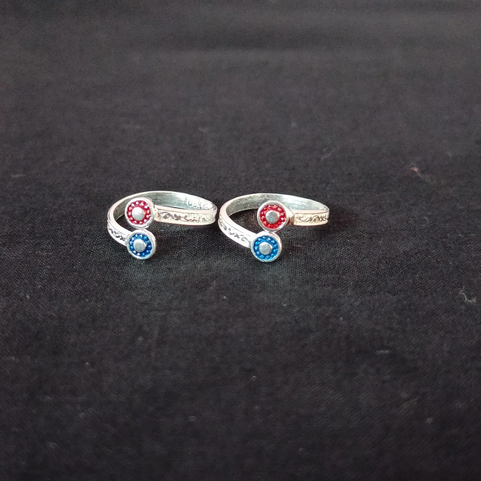 925 Silver Adjustable Toe Rings Pair (Design 125)