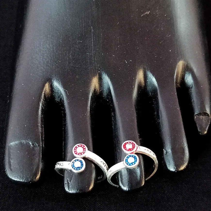 925 Silver Adjustable Toe Rings Pair (Design 125)