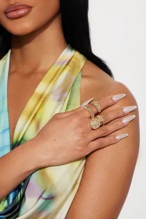 A Little Something 4 Piece Ring Set - Gold
