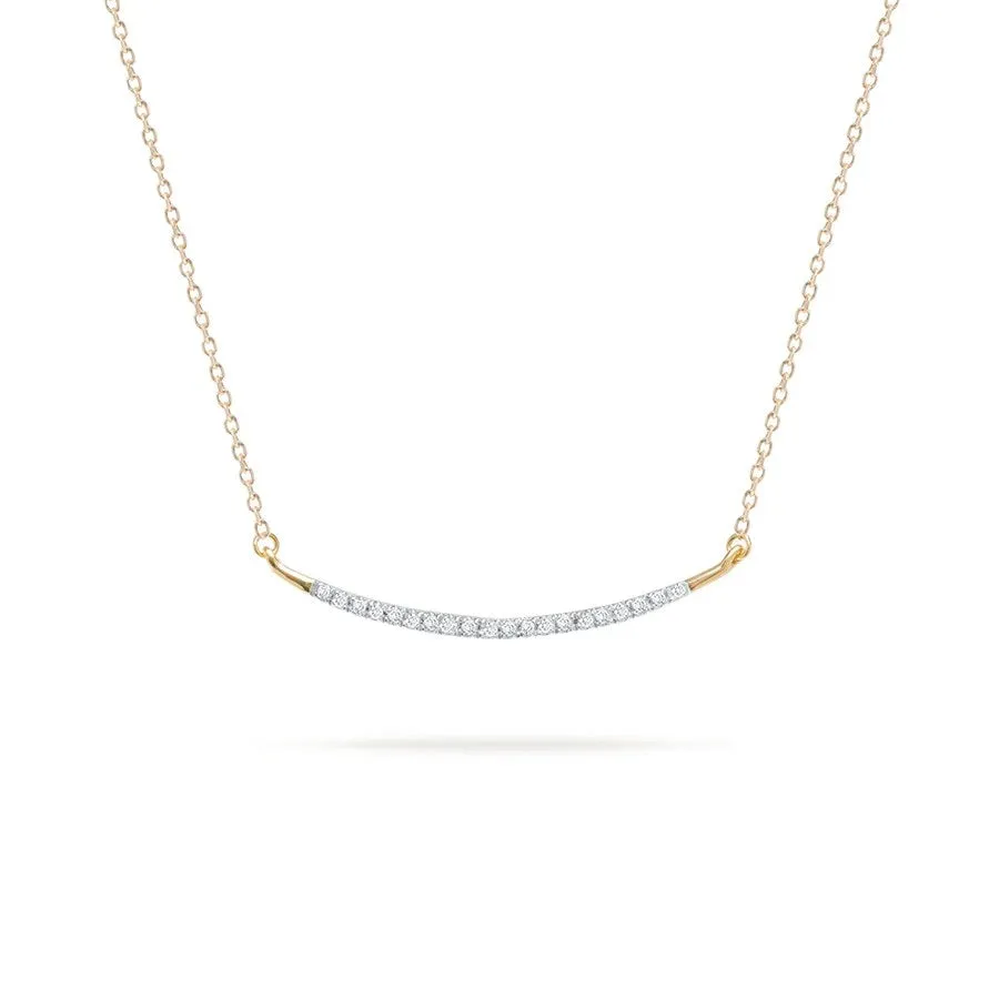 Adina - Large Pave Curve Necklace in Y14