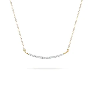 Adina - Large Pave Curve Necklace in Y14