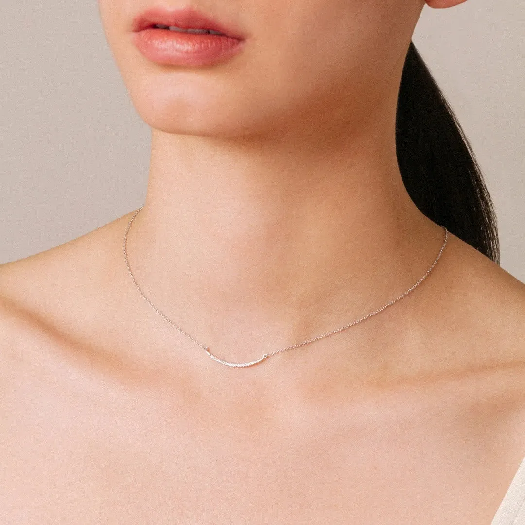 Adina - Large Pave Curve Necklace in Y14