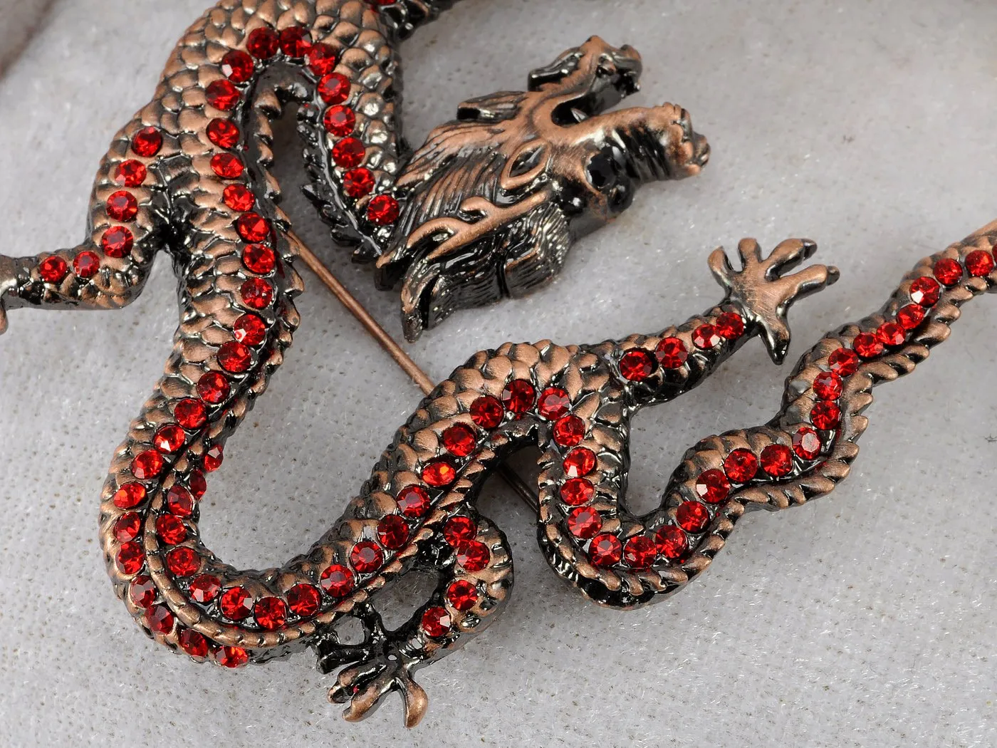 Alilang Mythical Ancient Asian Chinese New Year Zodiac Dragon Novelty Celebration Party Brooch Pin Red