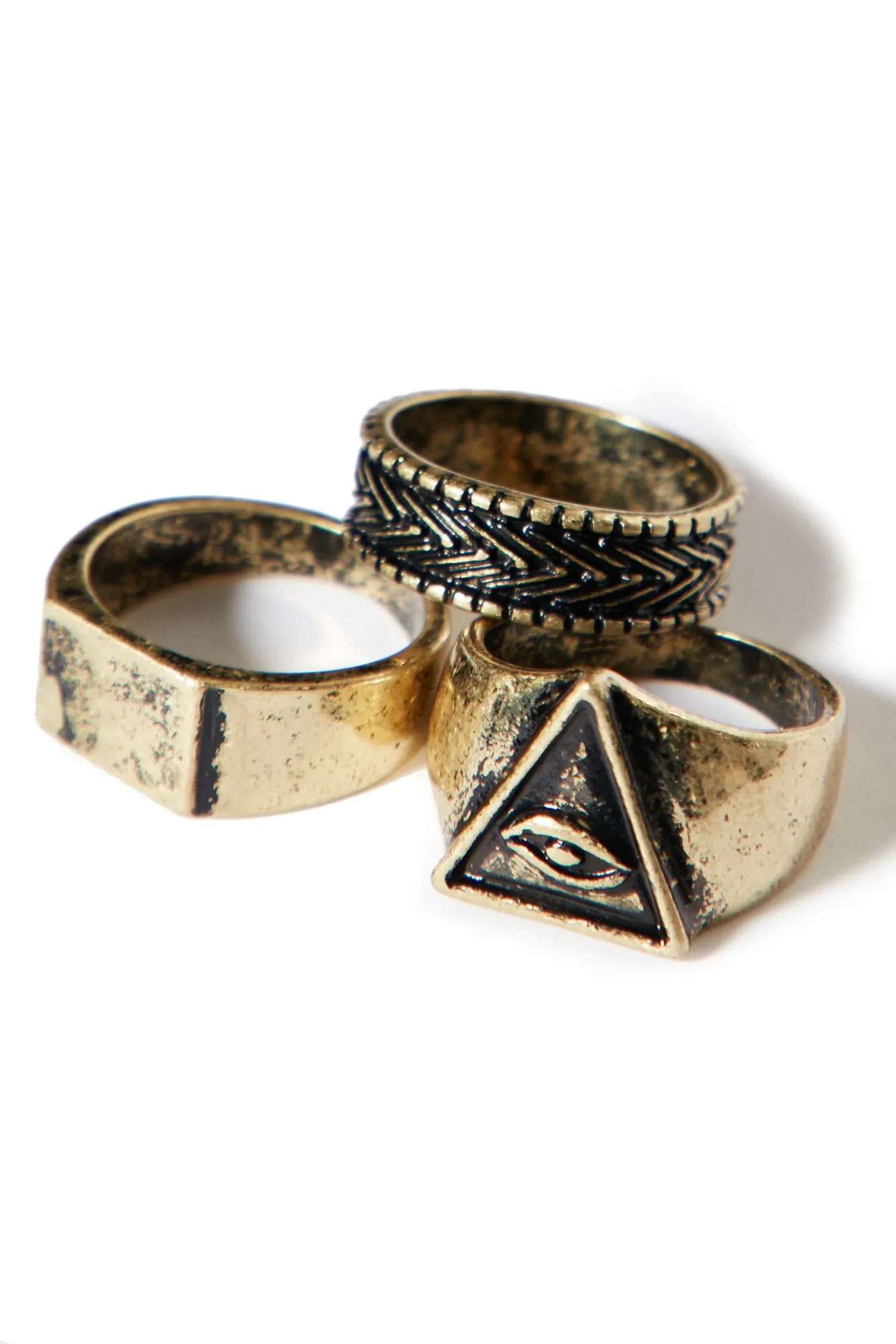 All Eyes On Me Ring Set - Gold