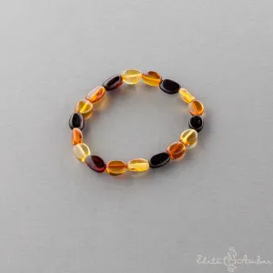 Amber bracelet "Multi color amber pebbles"